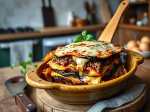 Lasanha Cetogênica de Berinjela com Carne Moída