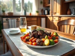 Carne de Panela Cetogênica com Legumes