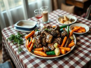 Carne de Panela Cetogênica com Legumes