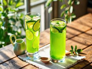 Chá Verde Refrescante com Limão e Gengibre