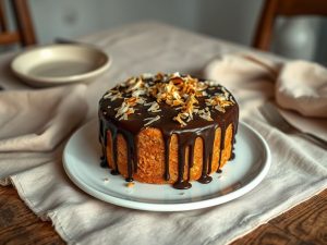 Bolo Keto de Coco com Chocolate Amargo