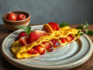 Omelete Doce Cetogênica com Frutas Vermelhas