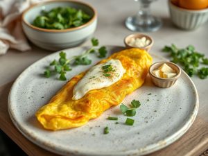 Omelete Recheado com Queijo e Espinafre