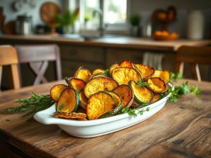 Chips de Abobrinha Crocantes com Ervas