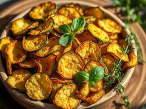 Chips de Abobrinha Crocantes com Ervas