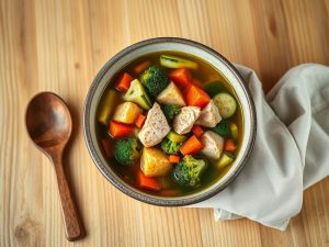 Sopa Cetogênica de Frango com Legumes