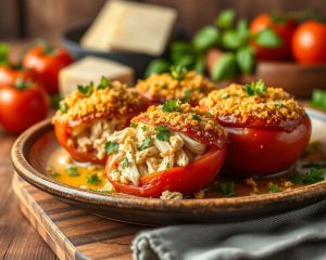 Tomate Recheado com Frango à Moda Brasileira