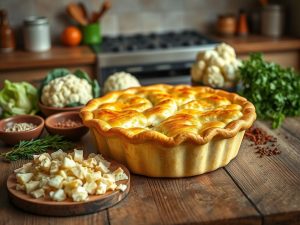 Torta Fácil de Frango com Couve-Flor