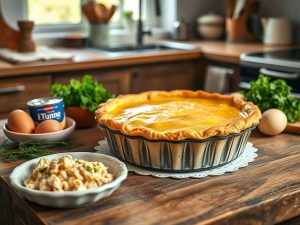 Torta de Atum ao Liquidificador com Crosta Cetogênica