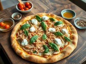 Pizza de Frango com Cream Cheese Cetogênica