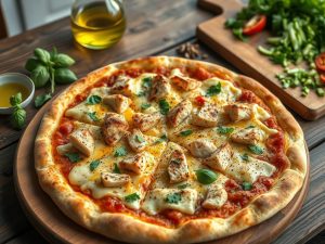 Pizza de Frango com Cheddar Cetogênica